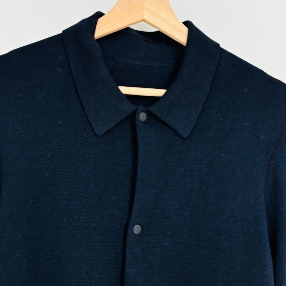 COS 100% Wool womens jacket cardigan snap front patch pockets collared - Picture 3 of 7
